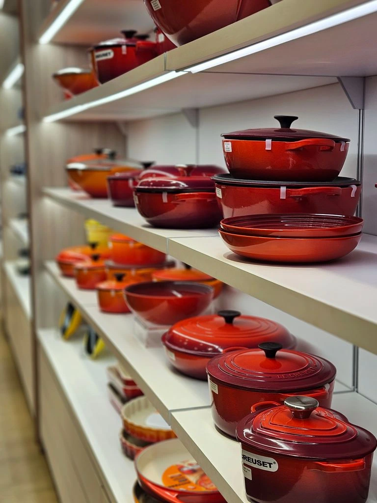 Le Creuset Signature Dutch oven in cerise with steam rising
